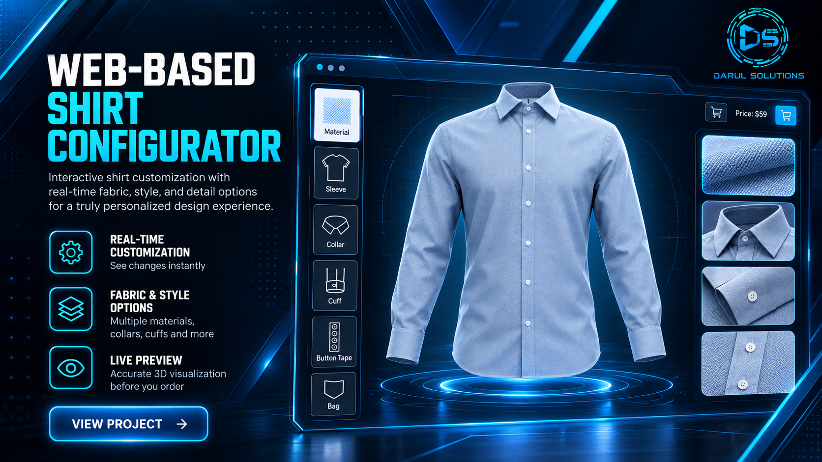 Advanced Shirt Configurator - WebGL 3D Product Configurator visualization screenshot 1